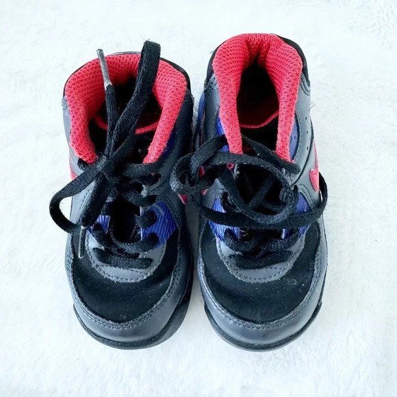 Nike Air Max 90 boys black and red hi top sneakers size 7 - Picture 3 of 7